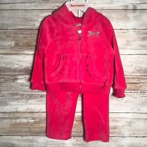 NWT Juicy Couture Velvet 2 piece Pink Outfit